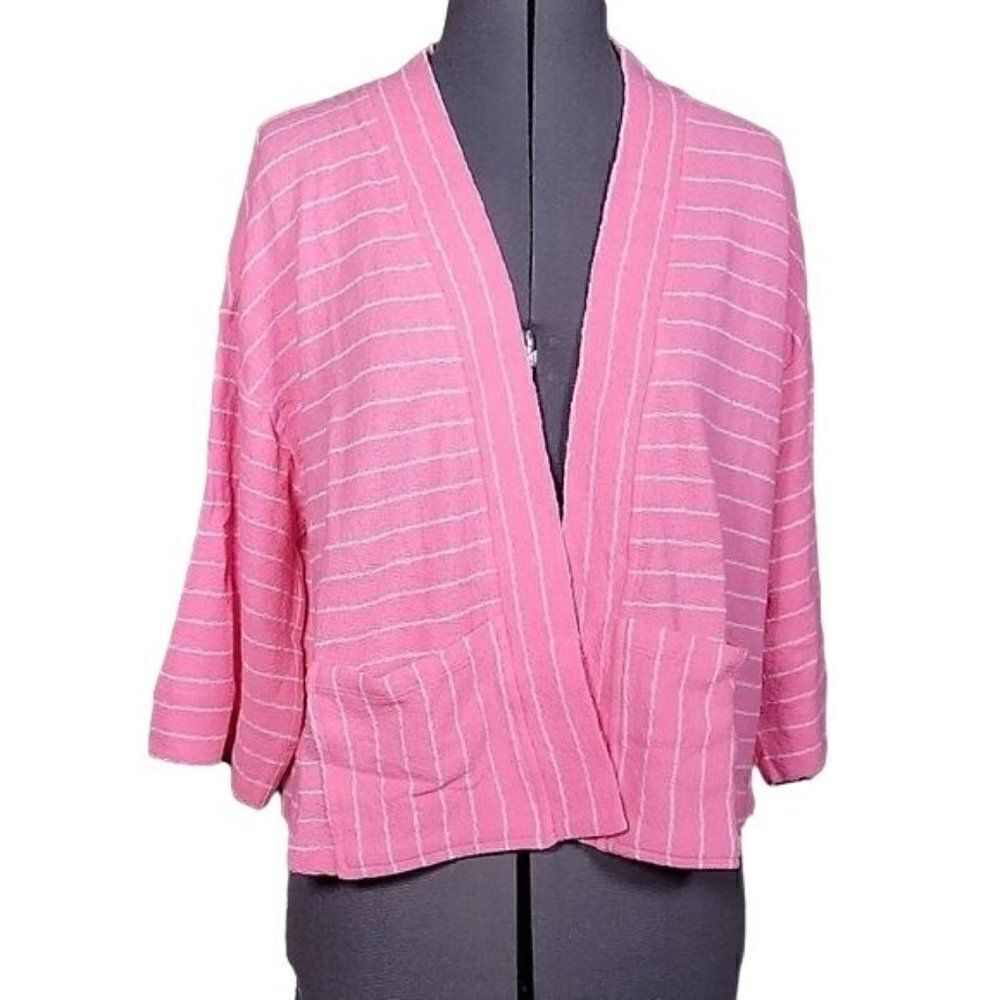 NWOT Isaac Mizrahi Live! Striped Knit Cardigan Sz XS